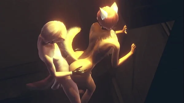 Furry Yaoi – Fox gives boy a handjob then fucks him against the wall in an alley – Anime Manga Asian Japanese Game Porn Gay