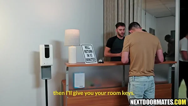 Strangers meet in hotel room for a fuck