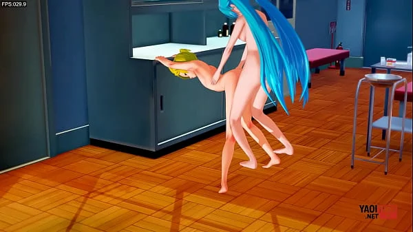 Vocaloid Yaoi Hentai – Miku Futanari fucks Len in a Laboratory – Asian Japanese Manga Anime Game Gay Porn